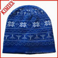 Inverno Acrílico malha Jacquard Crochet Hat